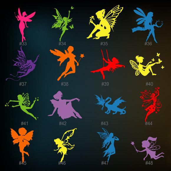 FAIRY / PIXIE VINYL DECAL - 5-6" - Picture 3 of 10